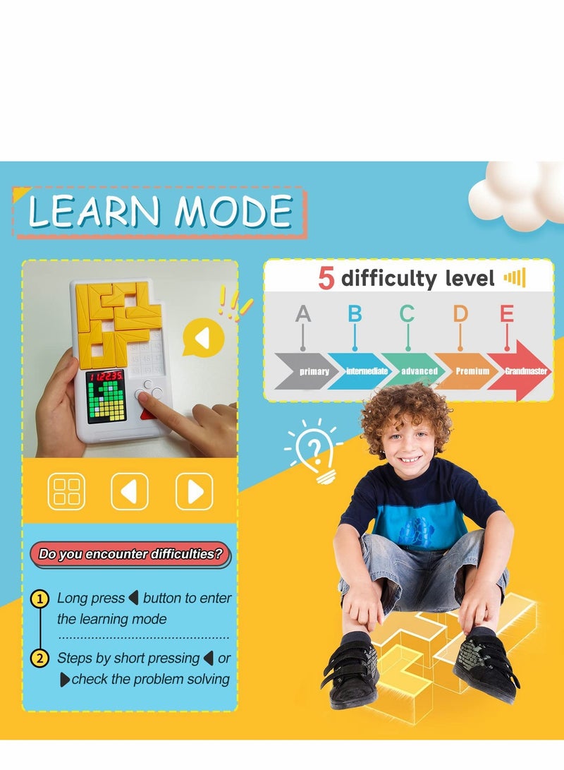 SYOSI Logic Puzzle Slide Games Brain Toy, 1000+ Levelled Up Challenges Teaser Puzzles, Interactive Fidget Handheld Game Console, Electronic Education Travel STEM Preschool Toys - Image 4
