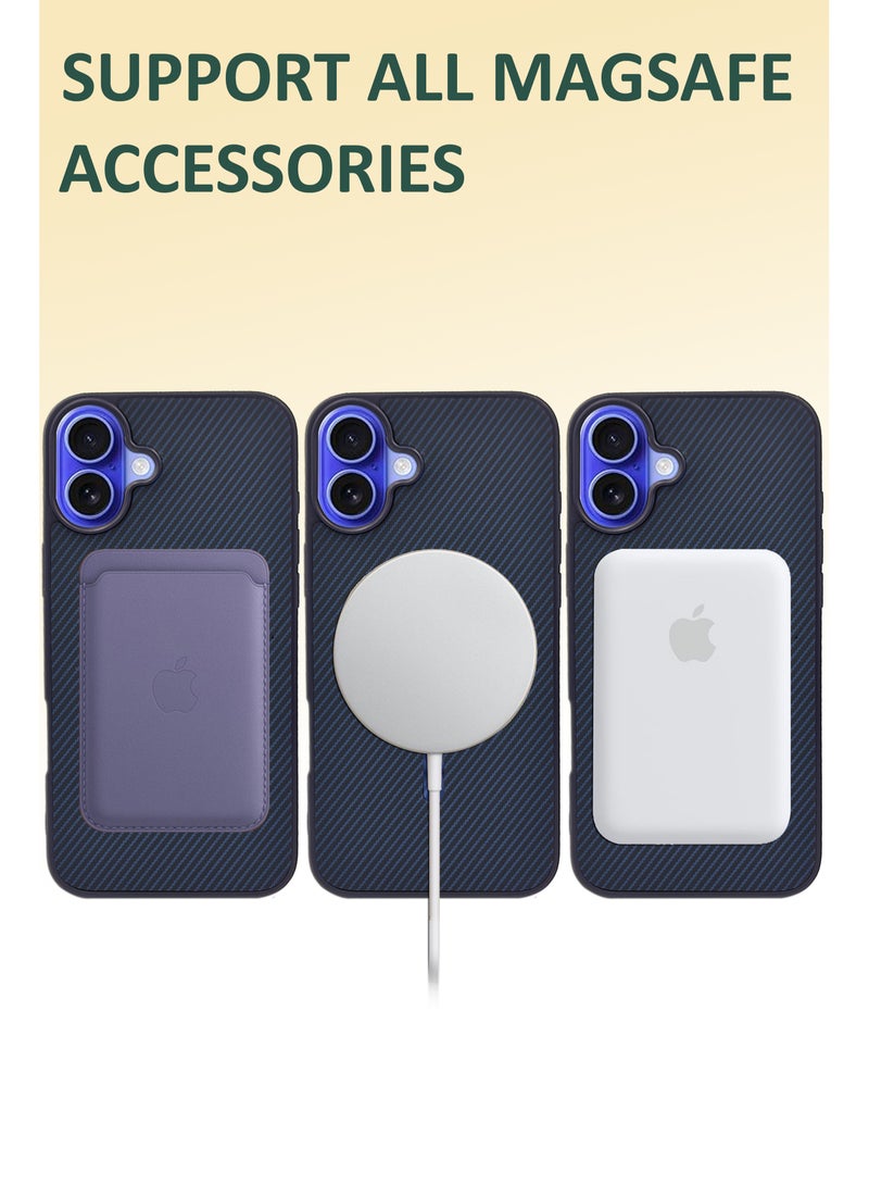 حافظة ماغسيف مصممة بخطوط مميزة متوافقة مع آيفون 16 بلس - أزرق - Image 2