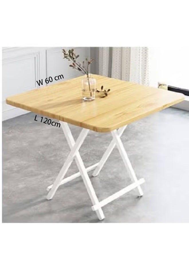 كيكي طاولة خشبية حديثة قابلة للطي بأرجل معدنية - موفرة للمساحة وأنيقة - Image 2