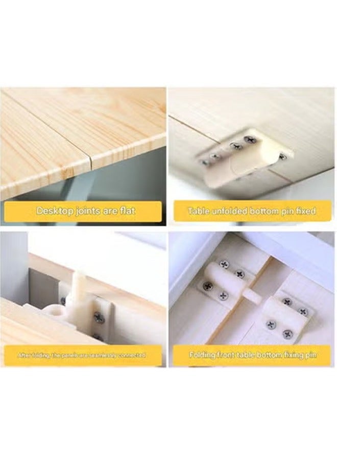 كيكي طاولة خشبية حديثة قابلة للطي بأرجل معدنية - موفرة للمساحة وأنيقة - Image 4