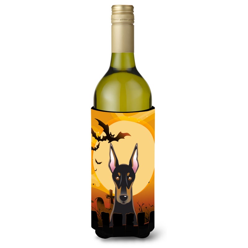 ""Caroline's Treasures Halloween Doberman Wine Bottle Koozie Hugger  750 ml  Multicolor""