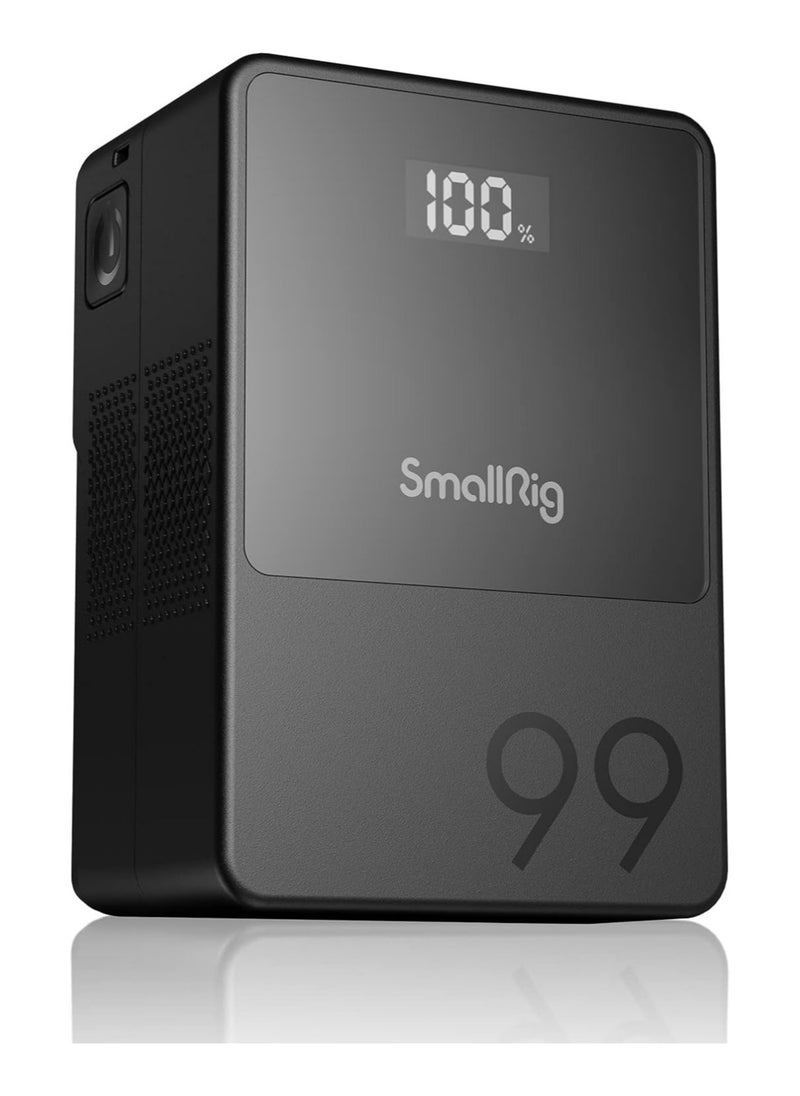 SMALLRIG - SMALLRIG VB99 Mini V Mount Battery, 6700 mAh 99 Wh 14.8 V with OLED Screen, V Mount Battery for Photographers and Filmmakers, Supports 65 W PD USB-C Quick Charge, D-TAP, USB-A, Two DC Ports - 3580 - Image 1
