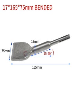 Generic Electric Hammer Widened Flat Chisel Round Handle Shovel Tile Wall Gray Cement Percussion Drill Bit Shovel Electric Pick Chisel Pickaxe Bent Chisel  - Image 1
