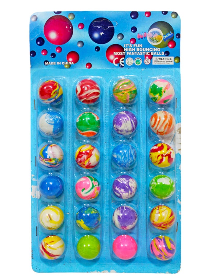 Toy Box - Children's Jumping Rubber Balls Toys Multicolor Pack of 24 Pcs - Image 1