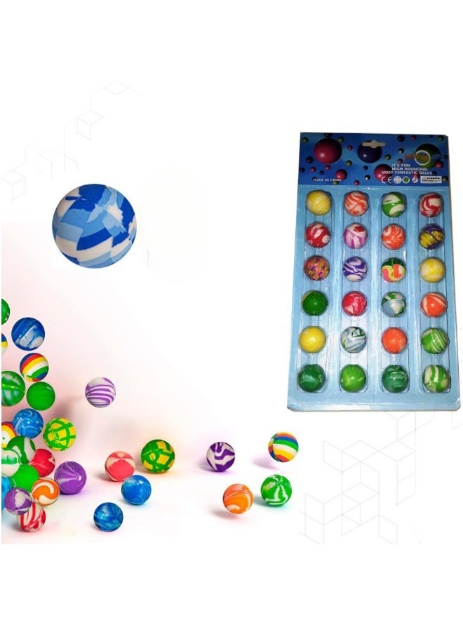 Toy Box - Children's Jumping Rubber Balls Toys Multicolor Pack of 24 Pcs - Image 1
