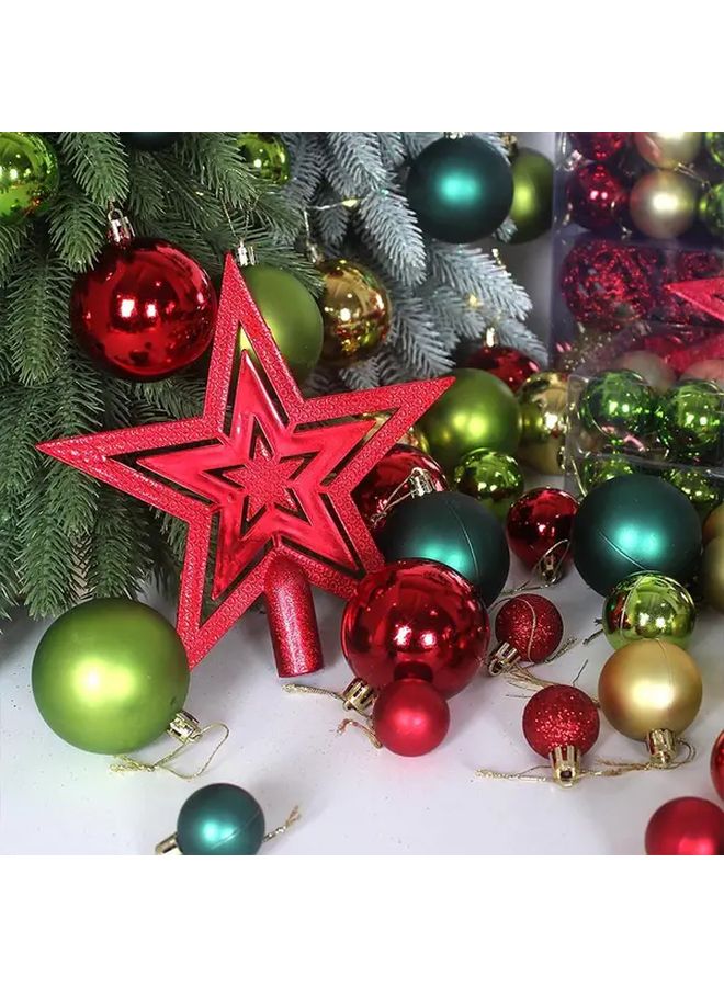 Set of 101 White Five Pointed Star Christmas Decorations Mixed Sizes for Tree - Image 1