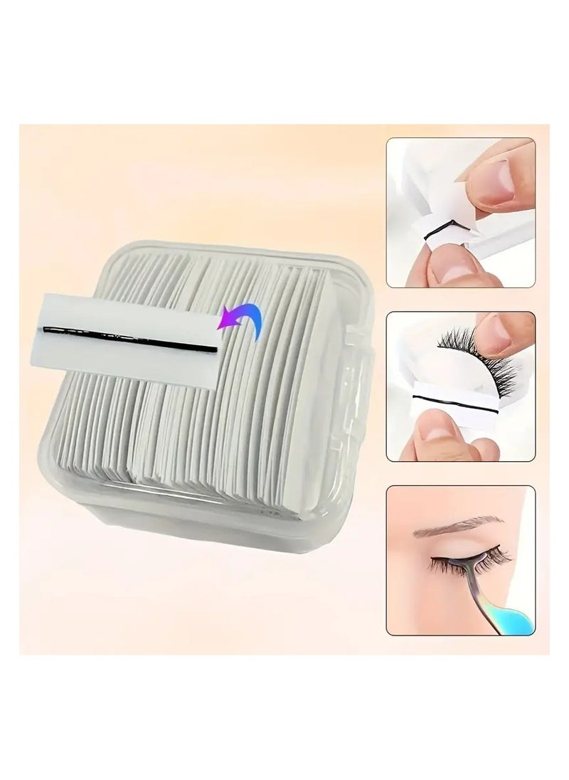 LANGMANNI 40pcs a box of self-adhesive eyelash glue strips, black waterproof self-adhesive eyelash glue strips, glue-free reusable eyelash glue strips  - Image 1
