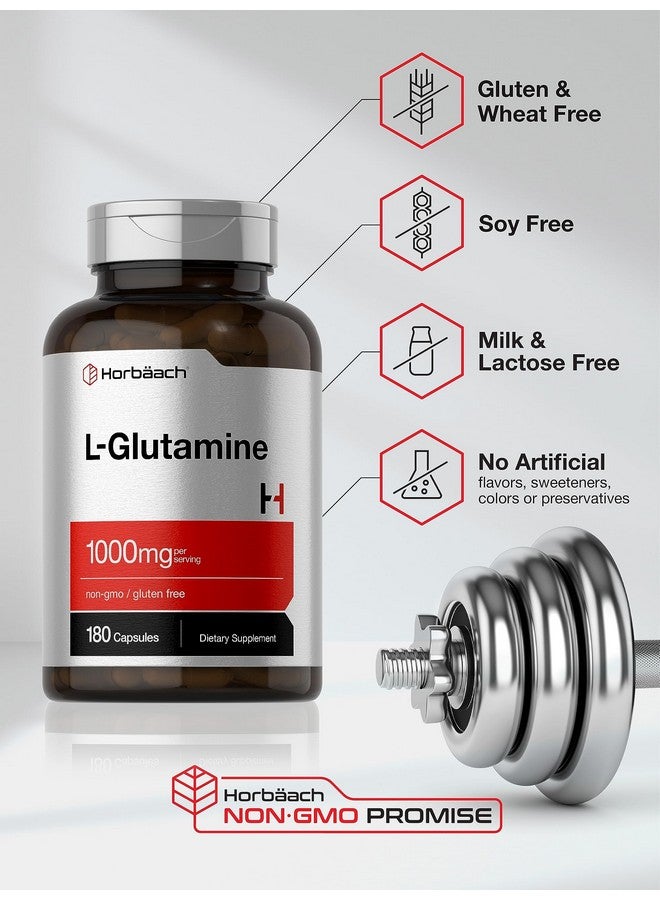 Horbäach Horbaach L Glutamine Capsules 1000mg | 180 Powder Pills | Supplement for Women and Men | Pre Workout & Post Workout | Non-GMO & Gluten Free - Image 5