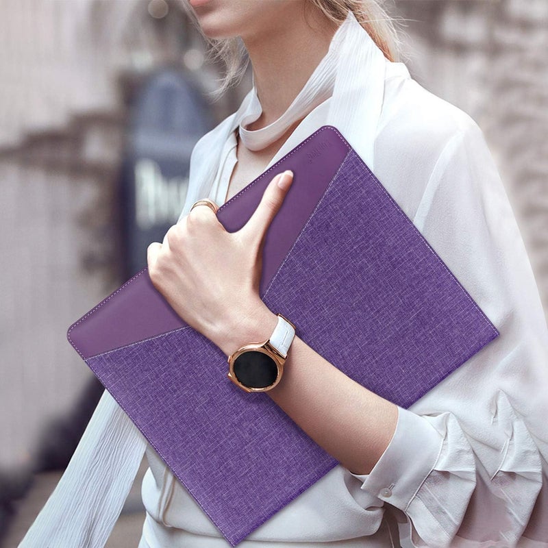 Toplive Padfolio 3 Ring Binder Organizer Business Portfolio Folder for Women, A4/ Letter Size PU Leather Portfolio Padfolio for Interview Conference Presentation, Purple - Image 2