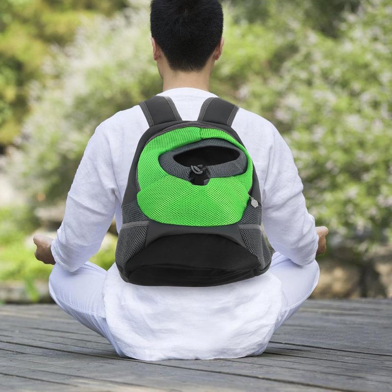 Dog and Cat Chest Carrier Backpack, Breathable Pet Travel Bag with Adjustable Straps, Small Green Puppy Prethoracic Carrier for Outdoor Use - Image 4