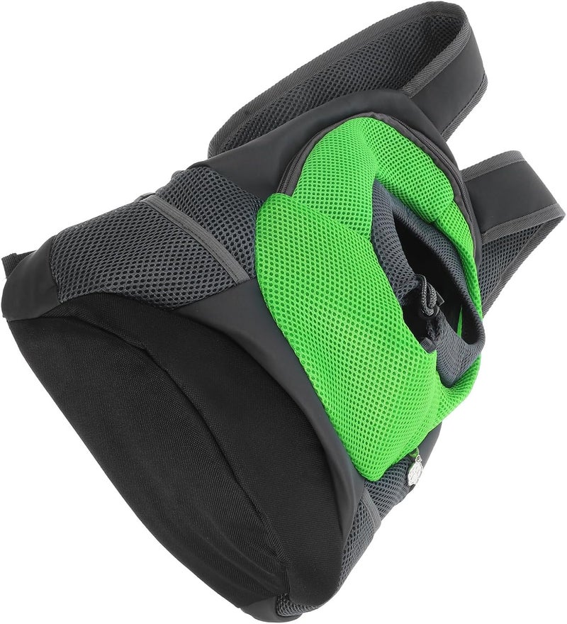 Dog and Cat Chest Carrier Backpack, Breathable Pet Travel Bag with Adjustable Straps, Small Green Puppy Prethoracic Carrier for Outdoor Use - Image 1