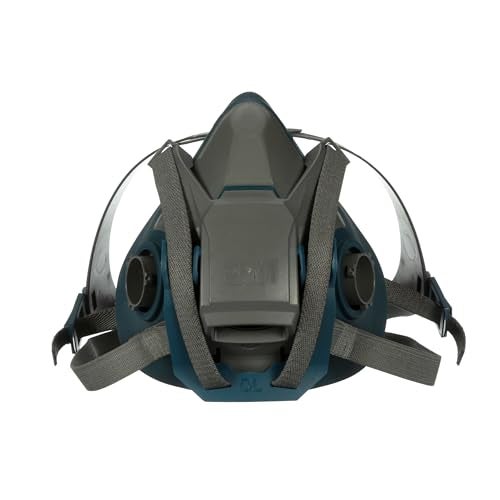 3M Rugged Comfort Quick Latch Half Facepiece Reusable Respirator 6503QL, NIOSH, Cool Flow Exhalation Valve, Bayonet Connection, Silicone Face Seal, for Gases, Vapors, Dust, Maintenance, Construction,L - Image 1