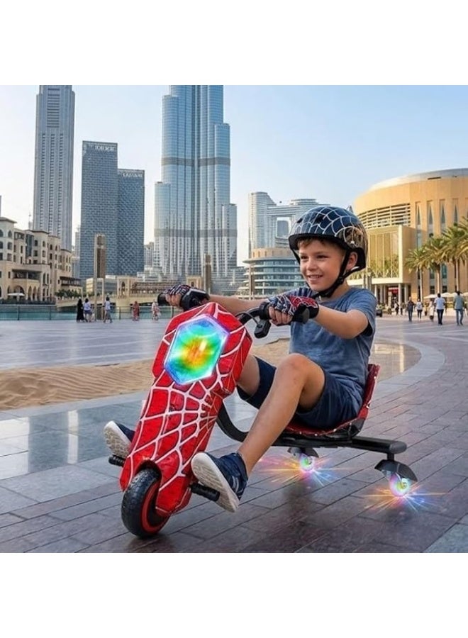 سكوتر دريفت كهربائي للأطفال (مقاس 6.5 بوصة) | سكوتر دريفت بثلاث سرعات قابلة للتعديل ومكابح أمامية كهربائية | مزود بمصباح أمامي LED وشاشة LCD ومكبر صوت يعمل بالبلوتوث | نطاق بطارية يتراوح بين 7 و10 كم - تصميم متعدد الألوان - Image 5