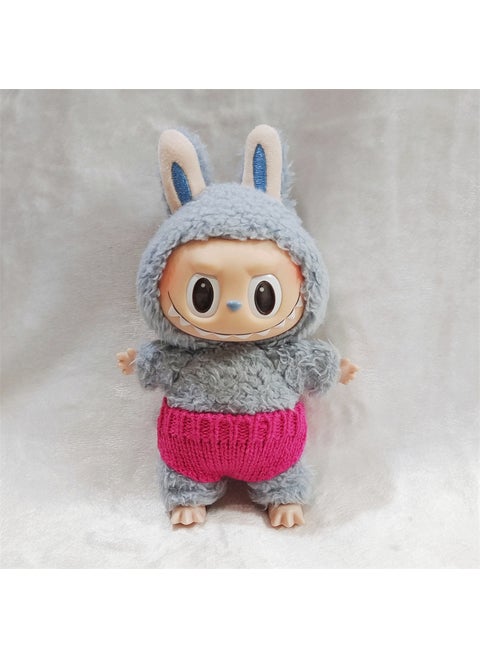 Hot Sale Labubu Doll Knit Underwear Vest Pants Accessories Rose red knitted underwear single piece