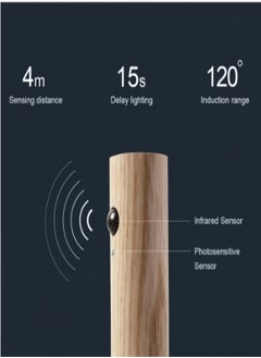 KEVIN Motion Sensor Night Lights Magnet Body Sensor Hallway, Rechargeable Led Light Portable Stairway, Wooden Wall Sconce Battery Powered Cabinet Lights  - Image 5