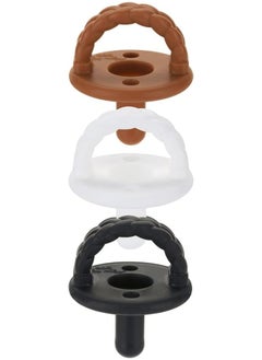 Itzy Ritzy Itzy Ritzy Sweetie Soother Pacifier Set of 3 - Silicone Newborn Pacifiers with Collapsible Handle & Two Air Holes for Added Safety  - Image 1