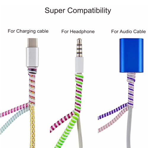 NOTYEX Ultimate Spiral Chargers Cable Protector Protective Sleeve Cover, Headphone Saver for Mobile Phone, iPhone and Android Charging Cables (Pack of 4) - Image 4