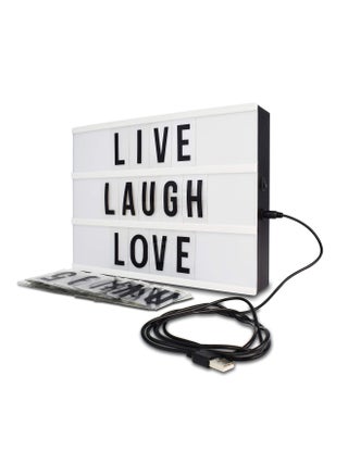 Cinema Style 10-LED Home Decor Large Light Box with 109 Letters and Characters Wall Mounted or Tabletop Battery or USB Powered White - pzsku/Z7BA344F3007EFD92E659Z/45/_/1720590787/c401c345-af80-4084-a1f6-f578fb3dc9e2
