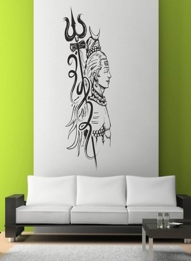 Sticker Studio PVC Vinyl Self Adhesive Mahakal Shiv with Trishul 3D Big Size Stickers for Wall Living Room Bedroom, Size: 58 CM X74 CM, Black, Pack of 1 - Image 4