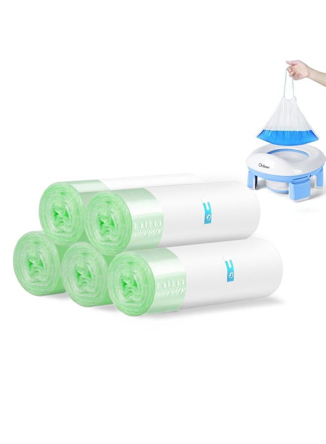 Orzbow Portable Potty Replacement Liners with Drawstring for Toddler Travel Toilet Chair Refill Bags, Toddler Potty Training Essentials, 100 Counts (24 x 32 cm) - Image 1