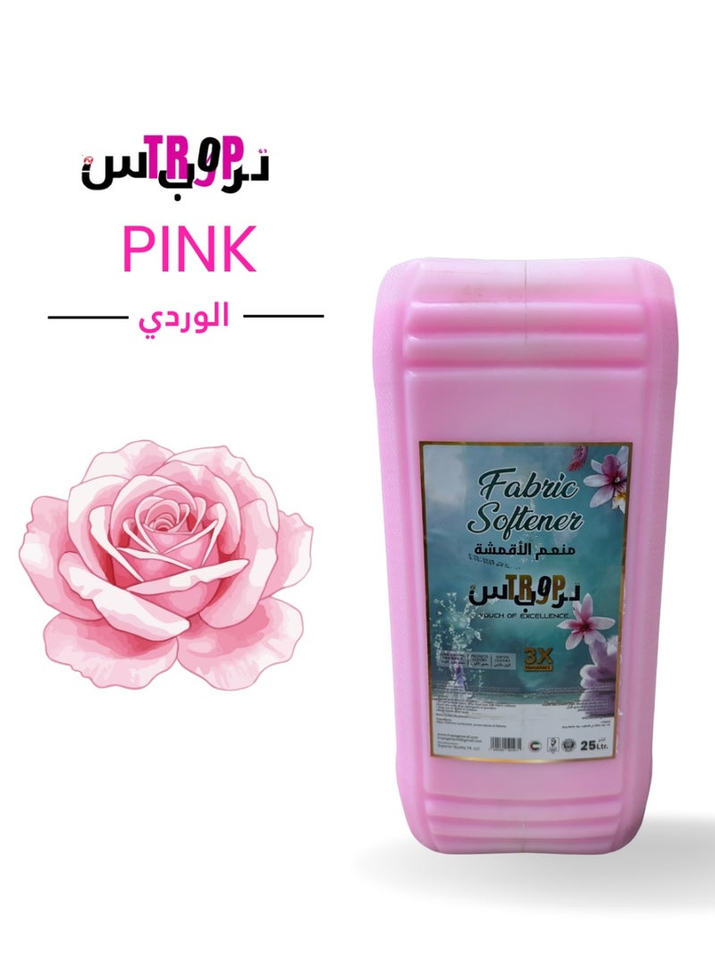 TROPS Pink Fabric Softener, 3X Concentrated Formula, Floral Scent , 25 L - Image 1