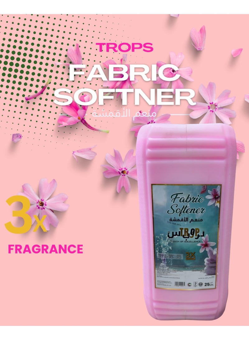 TROPS Pink Fabric Softener, 3X Concentrated Formula, Floral Scent , 25 L - Image 2