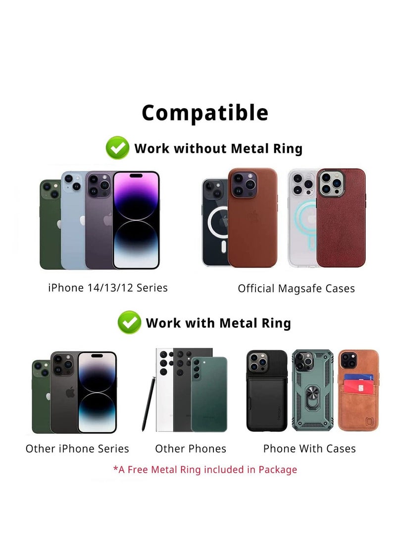 Captaintech Tesla Phone Mount, Car Holder Foldable Dashboard Mount Compatible with MagSafe, for Tesla Model Y/3/X/S Screen Accessories 2023 - Work On All Phones | iPhone & Samsung(Magnetic-Ring Included) - Image 2