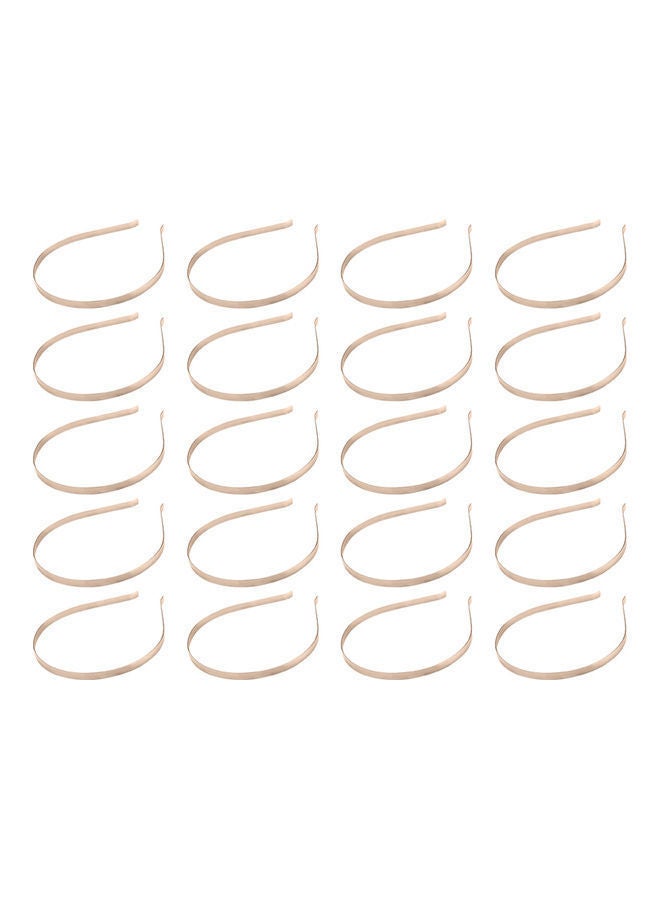 NIBEMINENT 20-Piece Stainless Steel Hair Hoops Metal Headband Golden 