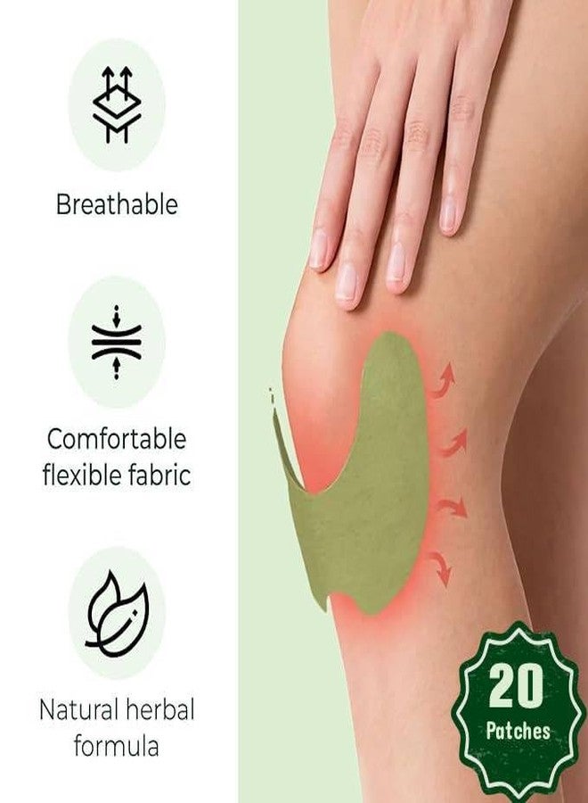 Sylvara Organic Herbal Knee Pain Relief Patches | Natural Wormwood Knee Patch for Joint Pain, Arthritis & Inflammation | Instant Relief Pain Patch for Knees | Fast-Acting Pain Relief Patch Stickers (20 Pcs) - Image 2