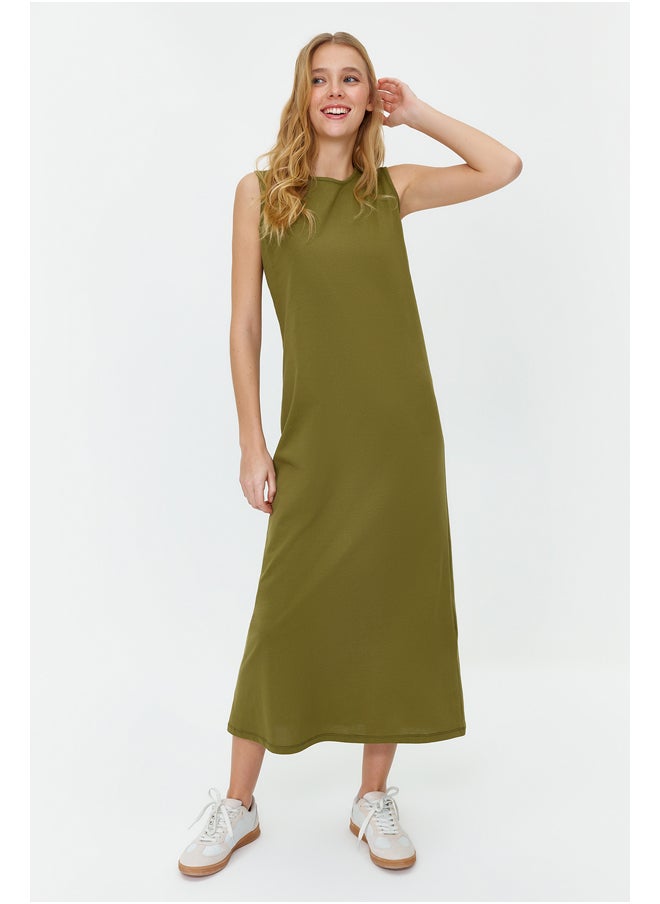 trendyol Khaki Sleeveless Dress Lining-Underwear TCTSS21UK0034  - Image 3