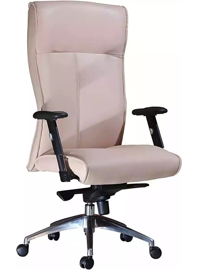Generic Optimize your workspace with our Beige Adjustable Height Office Chair - Lumbar Support for superior comfort. Elevate your home office with style and functionality. Perfect for Desk Chairs collection.  - Image 1