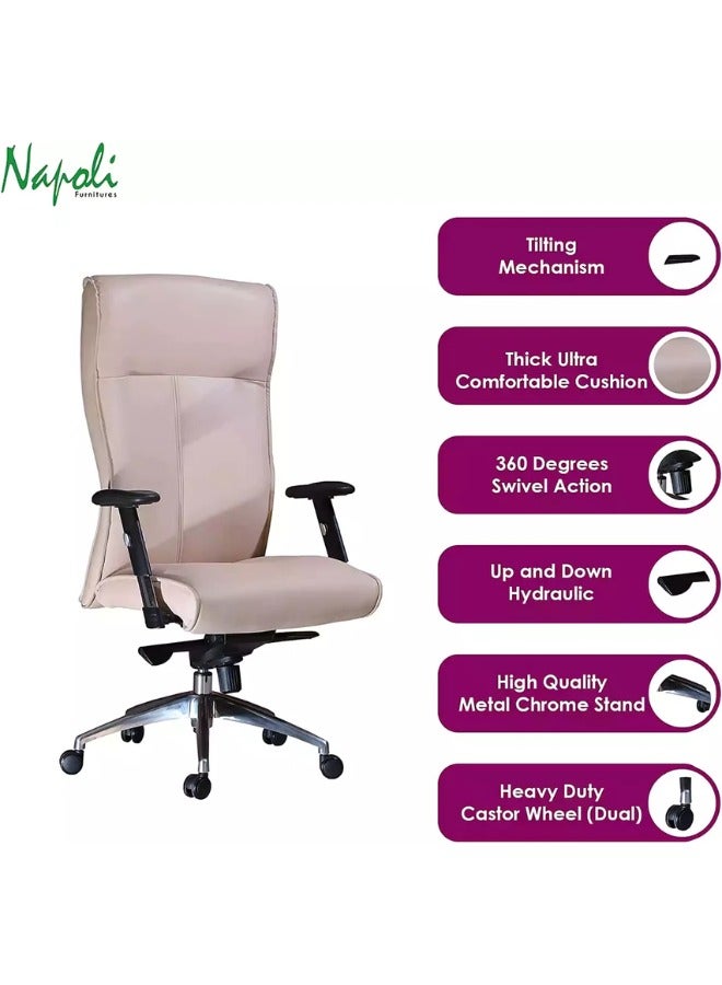 Generic Optimize your workspace with our Beige Adjustable Height Office Chair - Lumbar Support for superior comfort. Elevate your home office with style and functionality. Perfect for Desk Chairs collection.  - Image 3