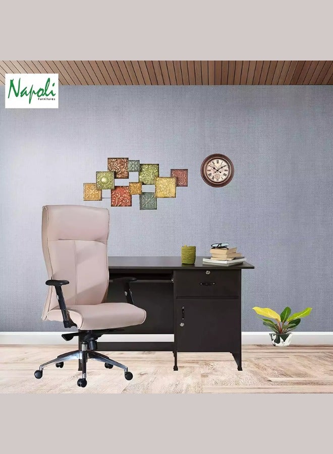 Generic Optimize your workspace with our Beige Adjustable Height Office Chair - Lumbar Support for superior comfort. Elevate your home office with style and functionality. Perfect for Desk Chairs collection.  - Image 2