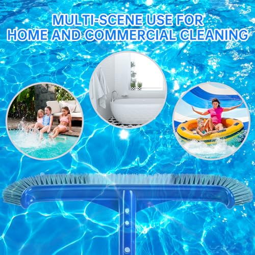 Unipool Pool Brush Head, 17" Pool Brushes for Cleaning Pool Walls, Curved Ends High-Efficiency Pool Scrub Brush,Premium Nylon Bristles Pool Brush with EZ Clip - Image 5
