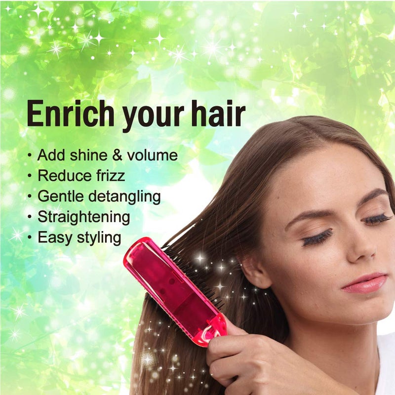 BS Anti Static Hairbrush [Made in Japan] 7 Row Curly Hair Brush for Styling, Blow-Drying, and Detangling, Static Free Hair Brushes for Women (Pink) - Image 4