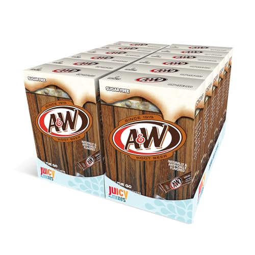 A&W, Root Beer – Powder Drink Mix - (12 boxes, 72 sticks) – Sugar Free & Delicious, Makes 72 flavored water beverages - Image 1