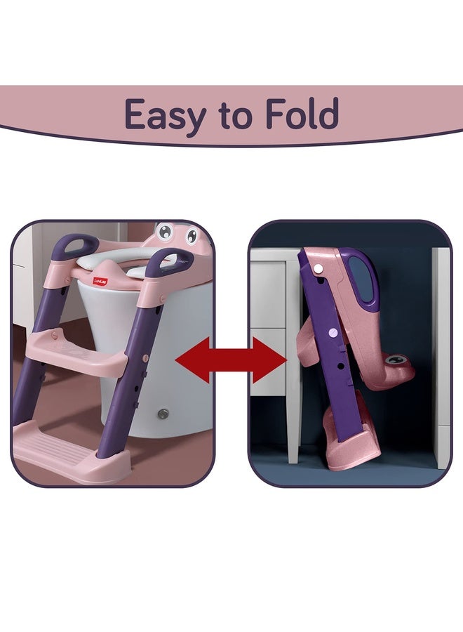 Luvlap Trainer Potty Seat With Ladder, Potty Seat Cum Toilet Seat, Fits All Standard Size Toilets For 1 + Year Child, Suitable For Potty Training Of Boys & Girls (Pink) - Image 4