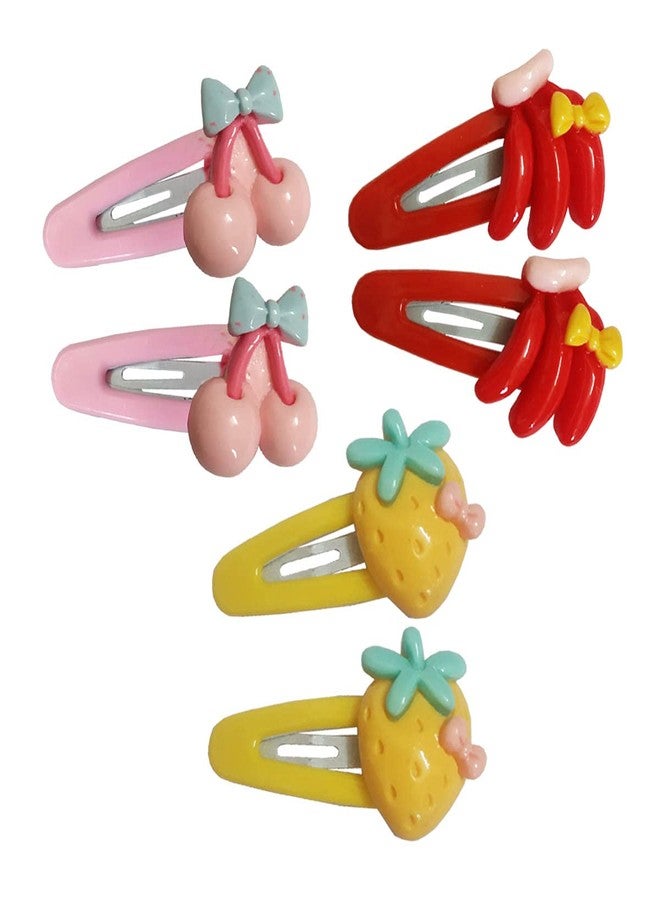 إينفينيتي مشابك شعر متعددة الألوان بتصميم فواكه إنفينيتي للبنات (عبوة من 6 مشابك) - Image 4