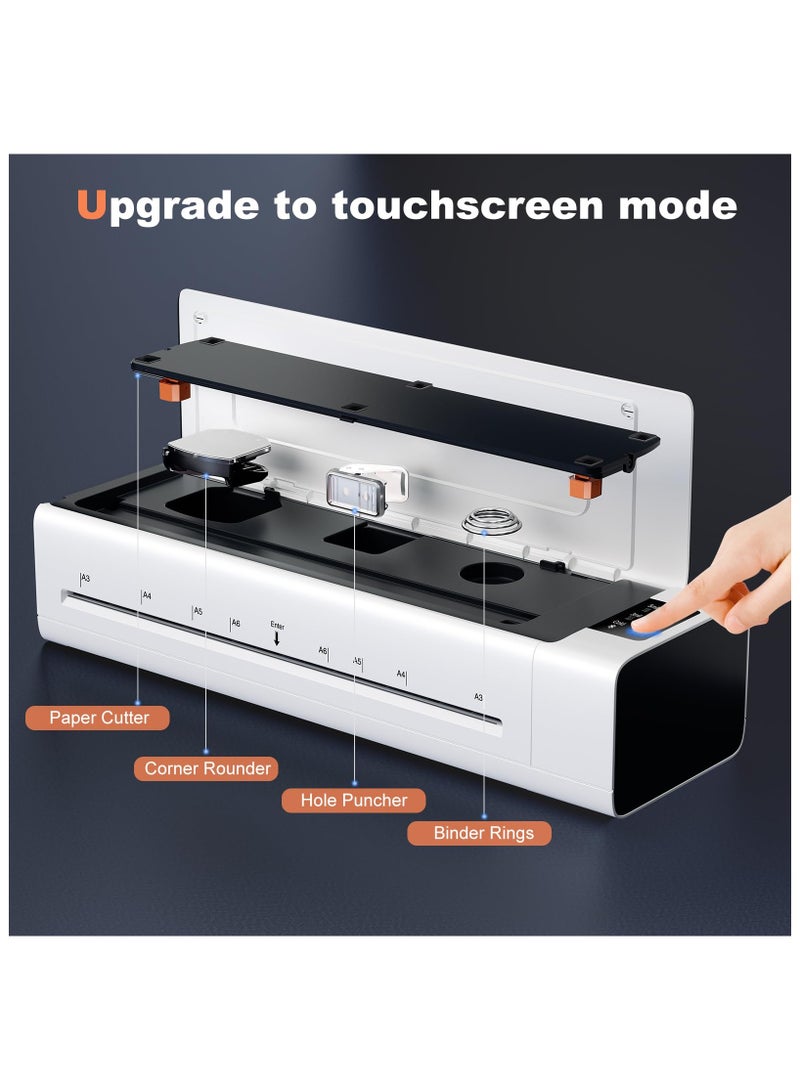 آلة الترقيم، ماكينة ترقيم مقاس 13 بوصة لـ A3/A4/A5/A6، مع آلة ترقيم شخصية 6 في 1 ساخنة وباردة، ماكينة صحة خالية من الأعطال مع 12 غلاف لمكتبك ومدرستك (أبيض) - Image 4