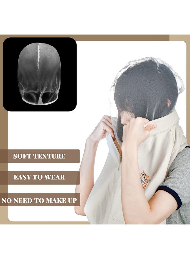 Loopeer 6 Pcs Makeup Protector Hood Washable Light Airy Nylon Chiffon Makeup Hood Zipper Closure Reusable Make Up Face Cover For Women Girls Beauty Weddings (White)  - Image 3