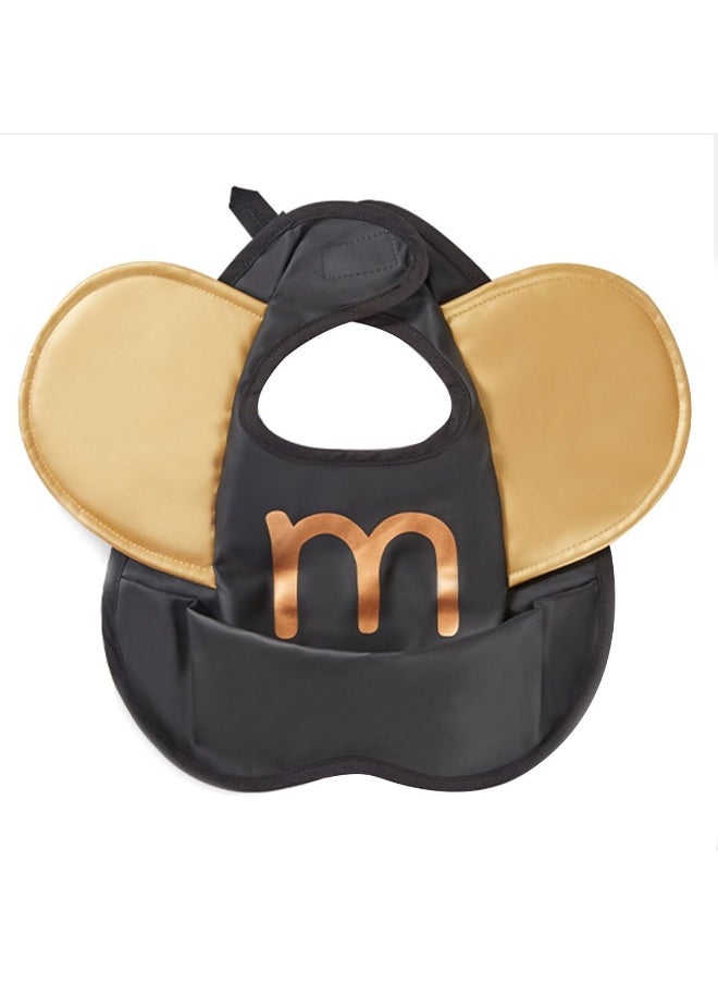 ECVV Ruffle Smock Mess Proof Waterproof Cute Wings Baby Eating Bib With Food Catcher For Toddlers, Black, One Size  - Image 1