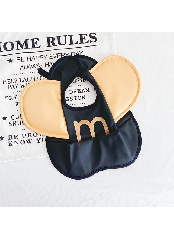 ECVV Ruffle Smock Mess Proof Waterproof Cute Wings Baby Eating Bib With Food Catcher For Toddlers, Black, One Size  - Image 2