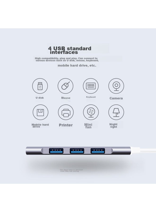 Isky Usb 3.0 Hub, Usb To 4 Usb Hub, One-to Expansion Dock, Portable Multi-port Adapter For Laptops And Desktop Computers - Image 2