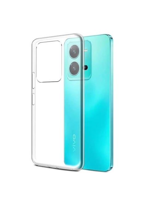 حافظة متوافقة مع Vivo V25 5G/V25E 4G/X80 Lite حافظة شفافة وناعمة من جل TPU من السيليكون المرن المضاد للخدش لحماية الكاميرا غطاء شفاف من مادة TPU - شفاف