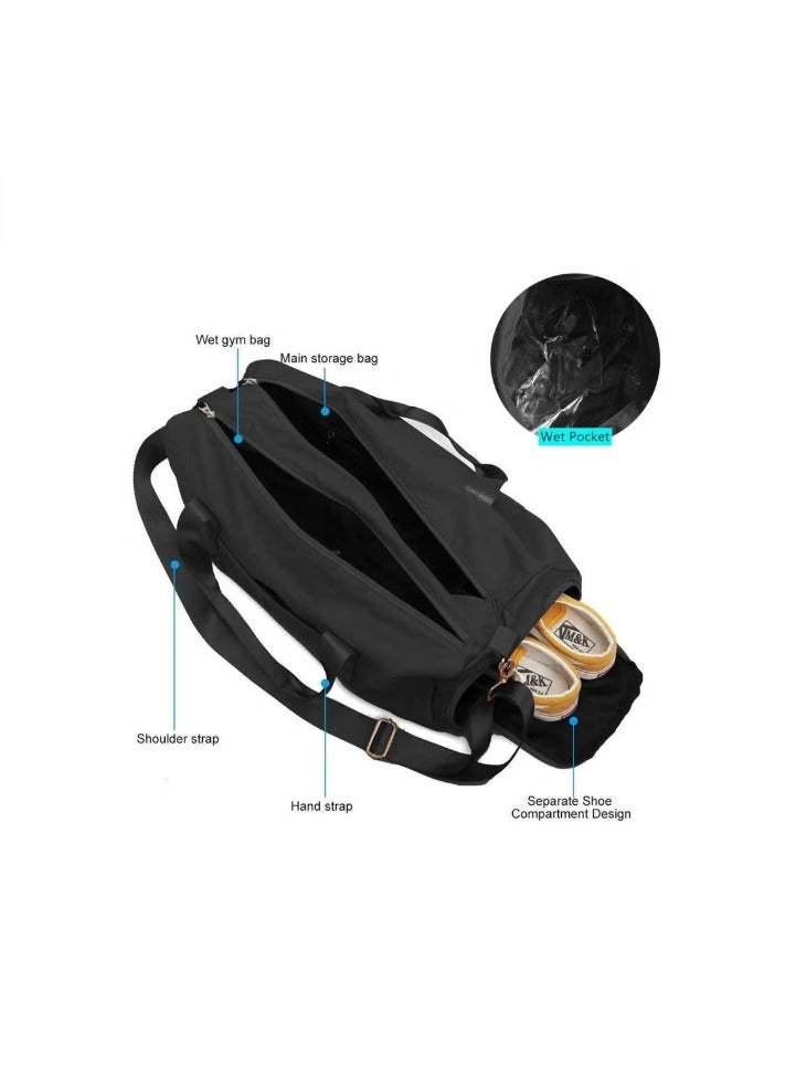 Sports duffel bag . Weekend travel bag . Gym bag with shoe compartment . Yoga and workout bag . Women’s fitness bag . Men’s sports bag . Waterproof gym bag . Dry wet separation duffel . Shoulder strap travel bag . Multipurpose gym bag  - Image 2