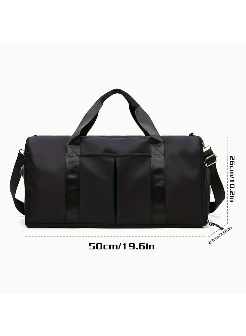 Sports duffel bag . Weekend travel bag . Gym bag with shoe compartment . Yoga and workout bag . Women’s fitness bag . Men’s sports bag . Waterproof gym bag . Dry wet separation duffel . Shoulder strap travel bag . Multipurpose gym bag  - Image 1