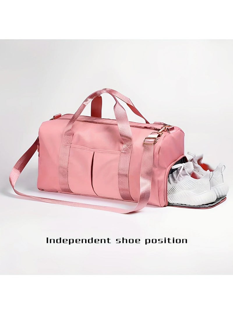 Sports duffel bag . Weekend travel bag . Gym bag with shoe compartment . Yoga and workout bag . Women’s fitness bag . Men’s sports bag . Waterproof gym bag . Dry wet separation duffel . Shoulder strap travel bag . Multipurpose gym bag  - Image 5