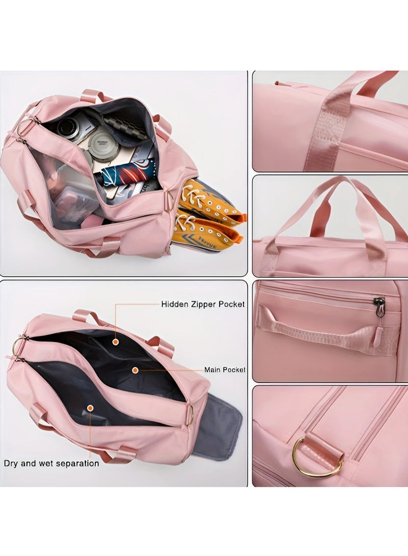Sports duffel bag . Weekend travel bag . Gym bag with shoe compartment . Yoga and workout bag . Women’s fitness bag . Men’s sports bag . Waterproof gym bag . Dry wet separation duffel . Shoulder strap travel bag . Multipurpose gym bag  - Image 3
