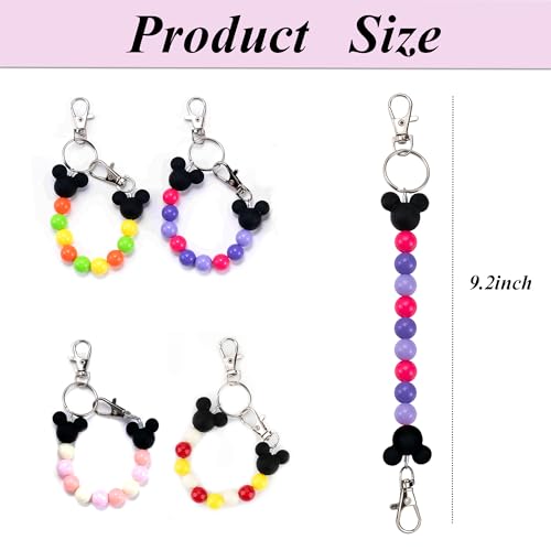Eybila Mouse Ear Holder for Backpack Beaded Lanyard Keychain Park Trip Essentials Headband Display Decor Hanging Accessories Purple - Image 2
