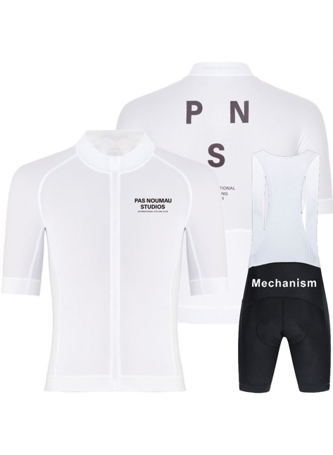 Pas Cycling Clothing Summer Men's And Women's Bib Shorts Cycling Short-sleeved Suit Bicycle Cycling Clothing Milk Silk